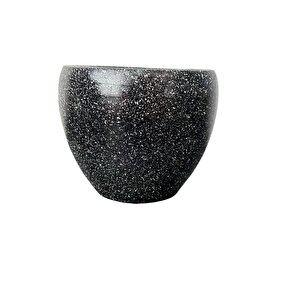 Bitki Tasarımı Siyah Granit Toprak Saksı Saksılık Salon Çiçeklik - 15 Cm