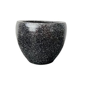 Bitki Tasarımı Siyah Granit Toprak Saksı Saksılık Salon Çiçeklik - 15 Cm