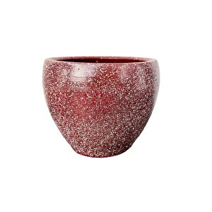 Bitki Tasarımı Bordo Granit Toprak Saksı Saksılık Salon Çiçeklik - 15 Cm