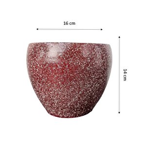 Bordo Granit Toprak Saksı Saksılık Salon Çiçeklik - 15 Cm
