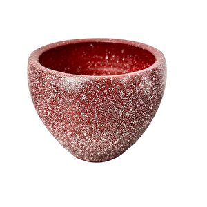 Bitki Tasarımı Bordo Granit Toprak Saksı Saksılık Salon Çiçeklik - 15 Cm