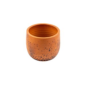 Siyah Nokta Desenli Toprak Saksı Saksılık Salon Çiçeklik - 19 Cm