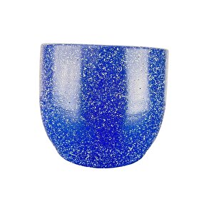 Lacivert Granit Toprak Saksı Saksılık Salon Çiçeklik - 19 Cm