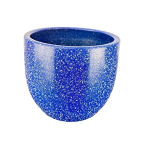 Bitki Tasarımı Lacivert Granit Toprak Saksı Saksılık Salon Çiçeklik - 19 Cm