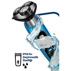 Adios 2in1  Islak Kuru Esnek Oynar Başlıklı Ipx6 Su Geçirmez Tıraş Makinesi
