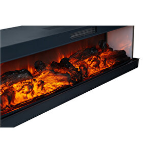 140cm  8renkli̇ Alev Sesli̇ Bluettohlu Wi̇fi̇ Uygulamali  3 Tarafli  Elektri̇kli̇ Şömi̇ne