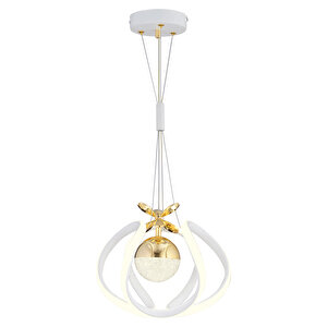 Pelin Tekli Beyaz Gold 3 Renkli 39 Watt Ledli Modern Oturma Odası, Koridor, Salon Led Avize