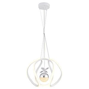 Leroy Tekli Beyaz Krom 3 Renkli 40 Watt Ledli Modern Oturma Odası, Koridor, Salon Led Avize
