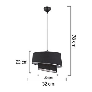 Paoni 2 Katlı Siyah Gümüş Detaylı Modern Koridor,yatak Odası Salon Avize