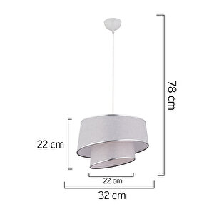 Paoni 2 Katlı Gri Modern Koridor,yatak Odası Salon Avize