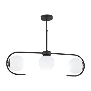 Diaspor 3'lü Sıralı Siyah Modern Sarkıt Genç Odası Yatak Odası Retro Salon Avize