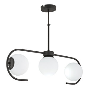 Diaspor 3'lü Sıralı Siyah Modern Sarkıt Genç Odası Yatak Odası Retro Salon Avize