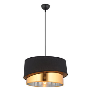 Marstal Büyük 2 Katlı Siyah Gold Detaylı Modern Koridor,yatak Odası Salon Avize