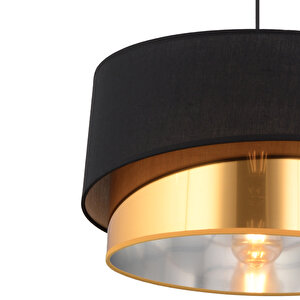 Marstal Büyük 2 Katlı Siyah Gold Detaylı Modern Koridor,yatak Odası Salon Avize