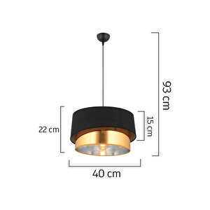 Marstal Büyük 2 Katlı Siyah Gold Detaylı Modern Koridor,yatak Odası Salon Avize