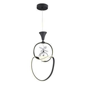 Ulya Tekli Siyah Krom 3 Renkli 36 Watt Ledli Modern Oturma Odası, Koridor, Salon Led Avize
