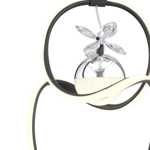 Ulya Tekli Siyah Krom 3 Renkli 36 Watt Ledli Modern Oturma Odası, Koridor, Salon Led Avize