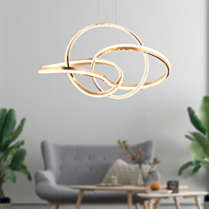 Pireal Tekli Gold Ledli Modern Koridor, Yatak Odası Salon Sarkıt Led Avize