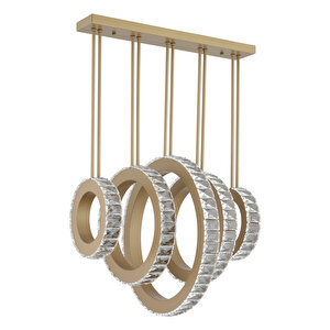 Corina 5'li Asimetrik Sıralı Eskitme 3 Renkli 140 Watt Ledli Yemek Masası Üstü, Oturma Odası, Salon Avize