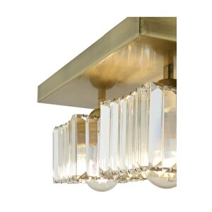 Rivia 4 Lü Eskitme Plafonyer Kristalli Taşlı Modern Tasarım Kristal Salon Avize