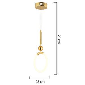 Struer Tekli Gold Ledli 20 Watt Modern Koridor, Yatak Odası Salon Sarkıt Led Avize