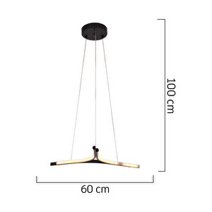 Simon Mat Siyah Boyalı 30 Watt Led 300k Salon Oturma Odası Genç Odası Ledli Avize