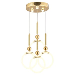 Struer 4'lü Yuvarlak Gold Ledli 89 Watt Modern Koridor, Yatak Odası Salon Sarkıt Led Avize