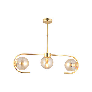 Diaspor 3lü Sıralı Gold Modern Sarkıt Genç Odası Yatak Odası Retro Salon Avize