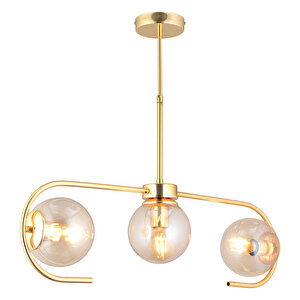 Diaspor 3lü Sıralı Gold Modern Sarkıt Genç Odası Yatak Odası Retro Salon Avize