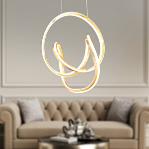 Aron Tekli Gold Ledli Modern Koridor, Yatak Odası Salon Sarkıt Led Avize