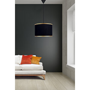 2 Adet Siyah 30x30 X 21 Sarkıt Kumaş Avize Seti