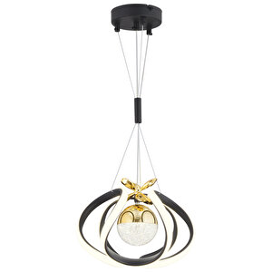 Pelin Tekli Siyah Gold 3 Renkli 39 Watt Ledli Modern Oturma Odası, Koridor, Salon Led Avize