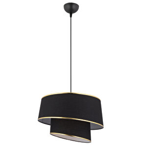 Paoni 2 Katlı Siyah Gold Detaylı Modern Koridor,yatak Odası Salon Avize