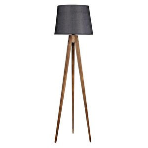 Tripod Yanık Lambader Pramit Hasır Siyah Abajurlu