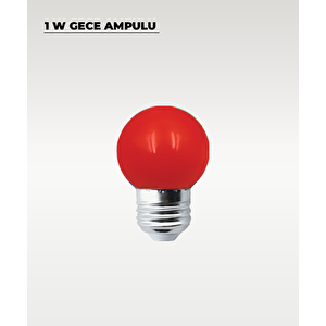 1w Gece Led Ampul Kırmızı Işık 10 Adet