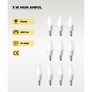5w Mum Led Ampul Beyaz Işık 10 Adet