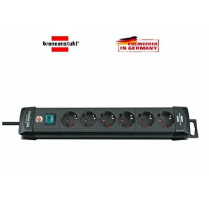 Premium-line 6 Soketli 3 Metre Akım Kor. Uzatma Priz