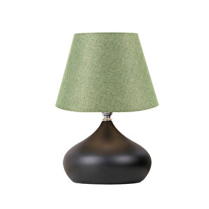 Evlight Lina Yeşil Şapka Masa Lambası Tekli Metal Abajur