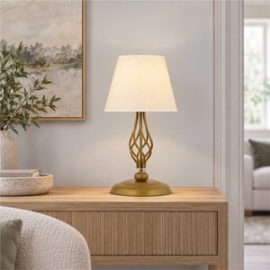 Lupin Beyaz Şapkalı Gold Masa Lambası Modern Tasarım Salon-yatak Odası Abajur