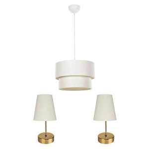 Evlight Yatak Odası 3 Lü Aydınlatma Seti / Finlin Krem