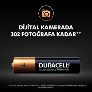 Duracell Şarj Edilebilir Aaa 900mah Piller, 2 Li Paket X2 (4 Adet)