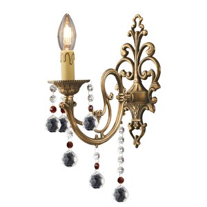 Beyza Tekli Eskitme Kristal Taşlı Duvar Lambası Yatak Odası-yatak Başı-salon Için Aplik 3055-01-fr