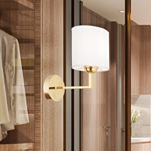 Zadie Tekli Beyaz Şapkalı Gold Duvar Lambası Yatak Odası-yatak Başı-banyo Için Modern Aplik