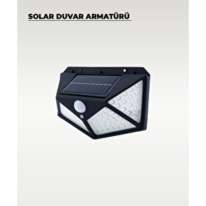 Led Solar Duvar Armatürü Beyaz Işık