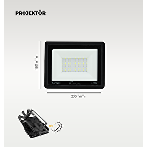 50w Led Projektör 3200K Sarı Işık