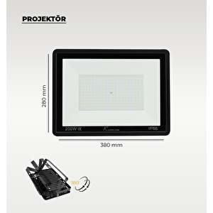 200w Led Projektör 3200K Sarı Işık