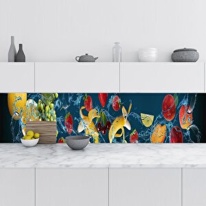 Mutfak Tezgah Arası Folyo Fayans Kaplama Folyosu Meyveler 60x200 cm