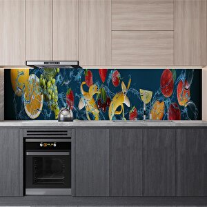 Mutfak Tezgah Arası Folyo Fayans Kaplama Folyosu Meyveler 60x400 cm 