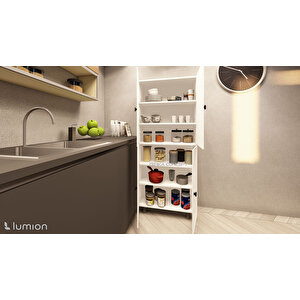 Lavin Tamamı Mdf 6 Raflı Çok Amaçlı Mutfak Banyo Ayakkabılık Dolabı 50 Cm