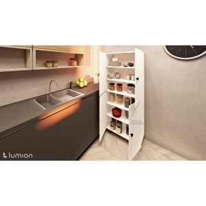 Lavin Tamamı Mdf 6 Raflı Çok Amaçlı Mutfak Banyo Ayakkabılık Dolabı 50 Cm